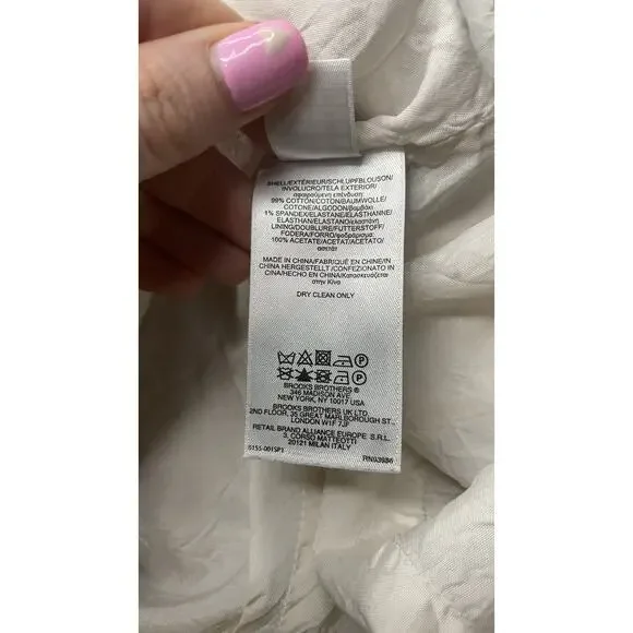 Brooks Brothers Sleeveless Floral Fit Flare Dress Career Nautical Navy Women's 6 - Picture 11 of 15